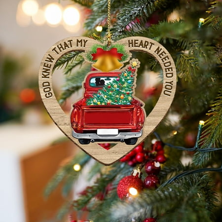 

2PC Home Decor Personalized Red Truck Grandma Modeling Decoration Christmas Pendant Room Decor Wall Bedroom Bathroom Kitchen