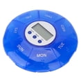 thumbnail image 1 of Caja organizadora de almacenamiento de pastillas para tabletas de medicina semanal de 7 rejillas con temporizador (azul), 1 of 8