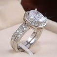 thumbnail image 2 of 8*10mm Oval Cut Cz 925 Silver, 18K Gold Plated Ring Sets Women's Rings Size 6-10, 2 of 7