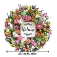 thumbnail image 3 of 18" Summer Fall Wreath for Front Door - Artificial Flower & Berry Wreath with Welcome Sign - All-Season Greenery Decor for Porch, Wall & Window, 3 of 7