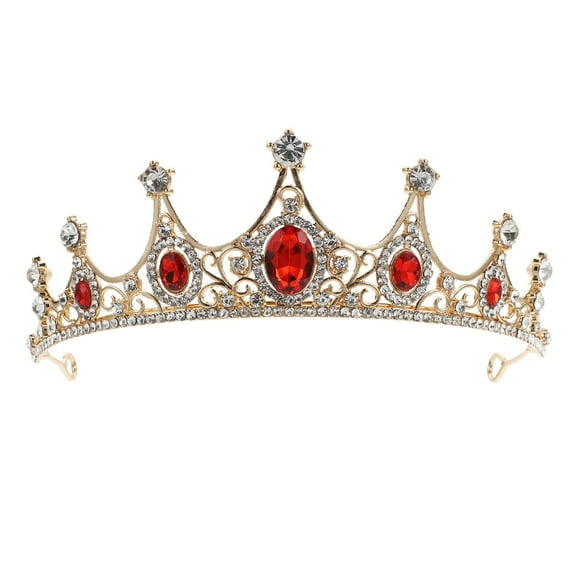 Supvox 1Pc Golden Rhinestone Bride Crown Durable Wedding Headdress with Elegant Design