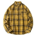 thumbnail image 2 of Men's Plaid Long Sleeve Shirts with Chest Pocket Big and Tall Button Down Shacket Jacket Going Out Tops, 2 of 4