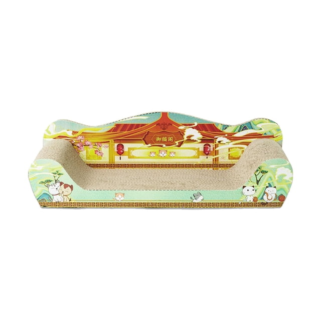 Durable Cat Scratch Cartón Sofá Rascador Pad Salón Cama Papel Patio de juegos Rascador Muebles de juguete Resistente al desgaste para , 61cmx30cmx18cm Gloria Rascador para gatos