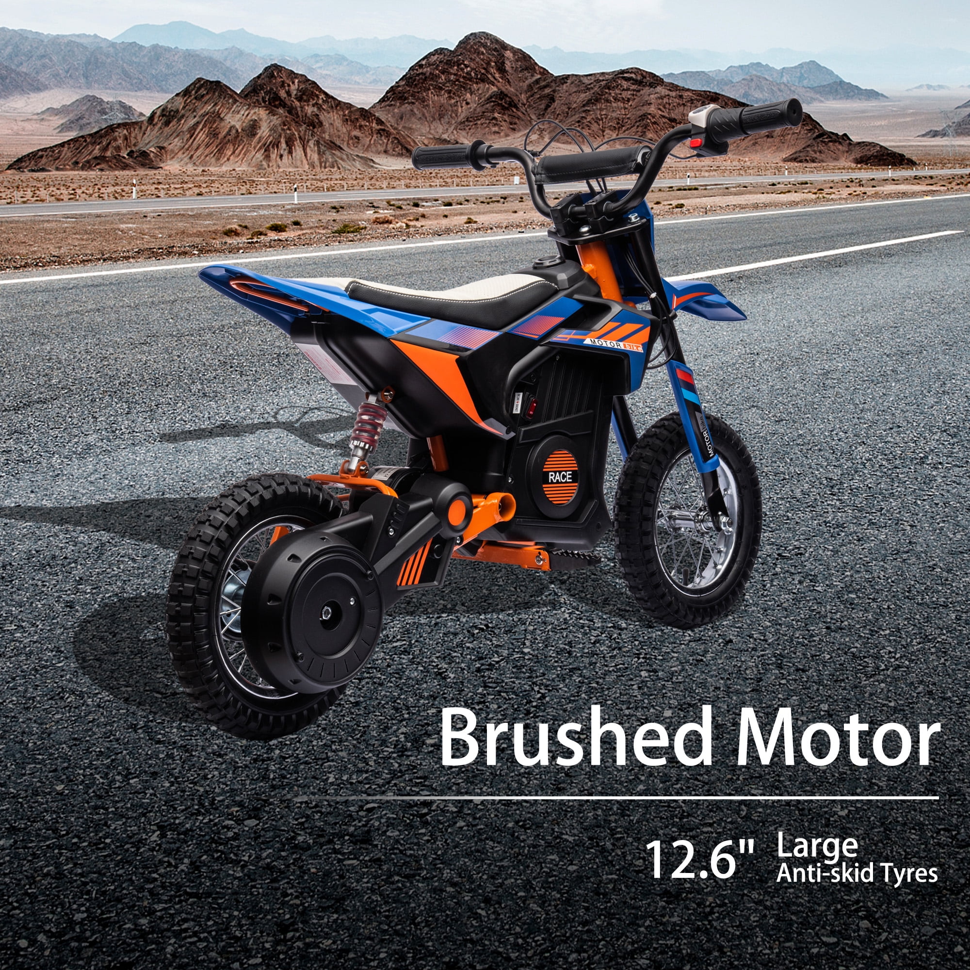 NEECHIPRO Electric Dirt Bike, 24V Electric Motorcycle Ride on Bicycle for Teens 13+,250W 13mph Max Speed,Blue