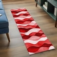 thumbnail image 4 of 2x6 Kitchen Runner Rug, Red Striped Non-Skid Rubber Backing Large Rectangle Rugs - Living Room Bedroom Home Office, Modern Gradient Geometric Ripple Stripes Indoor Floor Mat Carpets Washable Rug, 4 of 9