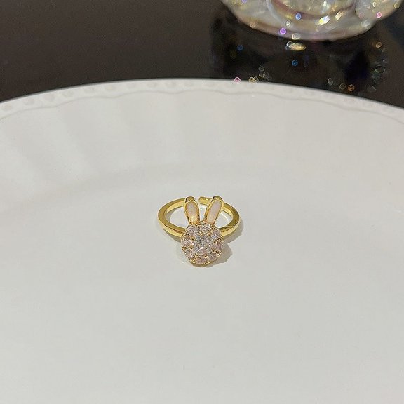 Open Ring For Women Butterfly Zircon Inlaid Copper Ring With Bow Square Heart Elements Fashion Jewelry Sparkle