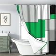thumbnail image 5 of LFEEY Green Geometric Shower Curtain, Modern Neutral Waterproof Fabric with Hooks, 72x78, 5 of 5