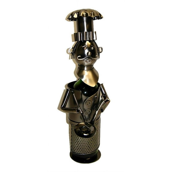 Wine Bodies Pan Cook Wine Bottle Holder With Silver Finish ZB560