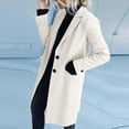 thumbnail image 6 of Women Winter Wool Blend Camel Mid-Long Coat Notch Double-Breasted Lapel Jacket Outwear, 6 of 6
