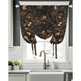 thumbnail image 5 of Withered LeavesVintage Brown Botanical Tie Up Curtains for Window, Thermal Insulated Balloon Shade Adjustable Rod Pocket Curtains Valance Panels for Kitchen Bathroom Cafe 42 x 54, 5 of 6