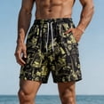 thumbnail image 1 of Atogsazn Mens Summer Printed Shorts Casual Wide Leg Quick Dry Swim Trunks Loose Fit Lightweight Trouser Beach Black M Fashion, 1 of 6
