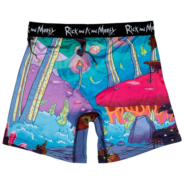 Rick and Morty with Portal Pixelated Boxer Briefs-Small (28-30)