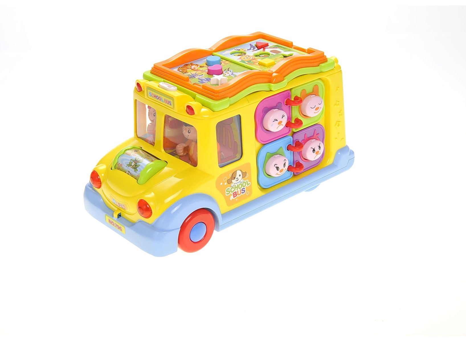 Ready! Set! Race! Interactive School Bus Toy With Flashing Lights & Sounds - Assorted Colors