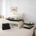 thumbnail image 5 of Homewish Wildlife Bear Print Bedding Comforter Set 7 Pieces, Jungle Pine Tree Plant Full Bedding Set, Countryside Animal Reversible Fitted Sheet Flat Sheet, Lightweight Room Decor, 5 of 7