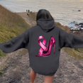 thumbnail image 2 of Women's Round Neck Hooded Sweatshirt Long Sleeved Cancer Survivor Hoodies Casual Pink Ribbon Printed Shirts Trendy Pullover Tops, 2 of 7