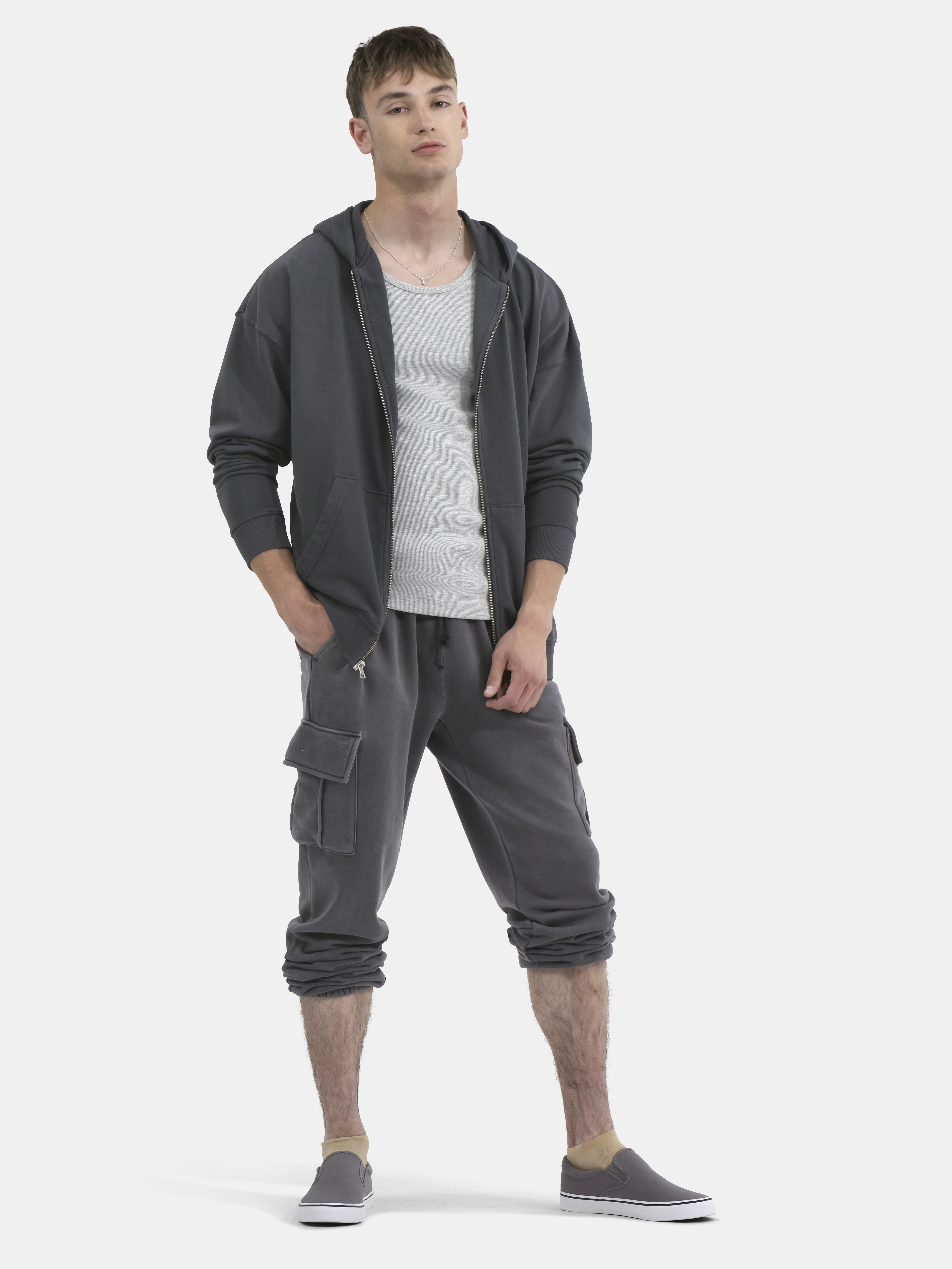 No Boundaries Zip Hoodie with Long Sleeves, Men's & Big Men's