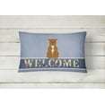 thumbnail image 2 of Carolines Treasures BB5628PW1216 Staffordshire Bull Terrier Brown Welcome Canvas Fabric Decorative Pillow, 12H x16W,, 2 of 3