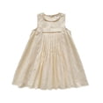 thumbnail image 1 of Robes Décontractées pour Bébés Filles Été Couleur Unie Col Rond Sans Manches Robe Décontractée Ample Quotidienne, Beige, 1-2 Ans, 1 of 5