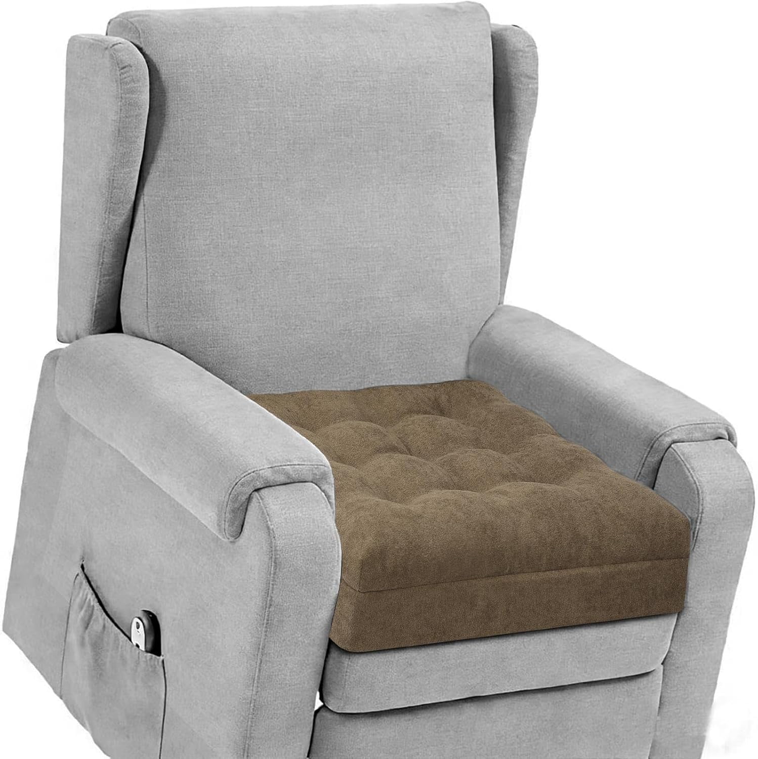 Recliner Cushion for Elderly - Patented Dual Seat Cushion for Sagging Recliner Replacement Booster Cushion for Easy Get Up from Chair, Sofa & Couch, Relieves Long-Sitting Pain
