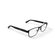 Walmart Mens FM17197 Browline Prescription Eyeglasses with Case, Black