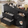 thumbnail image 6 of Homfa 7 Drawer Double Dresser, 47.2"W Contemporary Wood Chest of Drawer Storage Cabinet for Bedroom Living Room, Black, 6 of 7