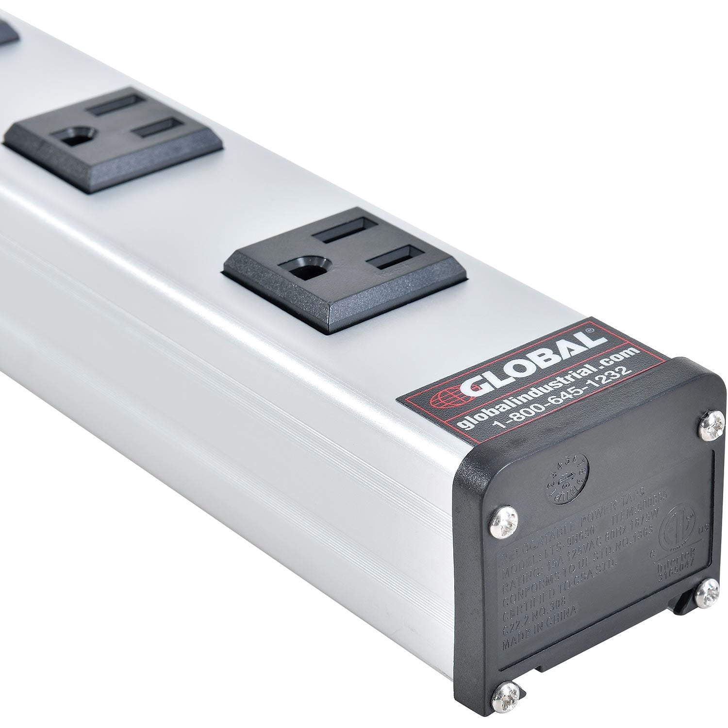 25" 9 Outlet Aluminum Power Strip with 6-ft Cord ETL/cETL