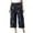 Navy, variant on IROINNID $ Pants For Women Comfort Waist Summer Casual Floral High Waist Straight Cropped Pants Print Capri