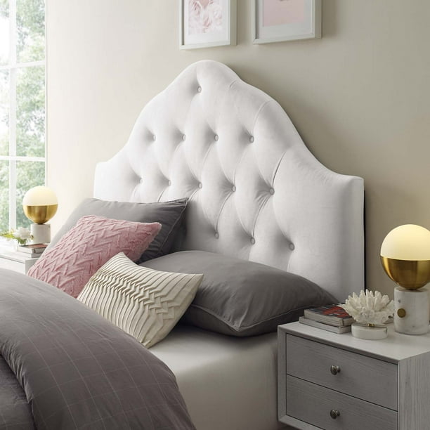 Modway Arch Headboard Queen White, Tufted Arched Queen Headboard