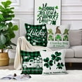 thumbnail image 2 of St Patricks Day Pillow Covers 18x18 Set of 4, Shamrock Gnome Truck Throw Pillow Covers Green Buffalo Plaid Pillowcase St. Patrick''s Day Decorations Cushion Case for Farmhouse Outdoor, 2 of 5