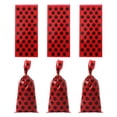 thumbnail image 2 of Nvzi 150 bolsas de celofán con lazos retorcidos para regalos de fiesta, dulces, repostería, tartas, bodas, cumpleaños (rojo y negro), 2 of 5