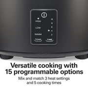 Hamilton Beach 5 Qt Programmable Slow Cooker, Stoneware Crock with Removable Pot, Black