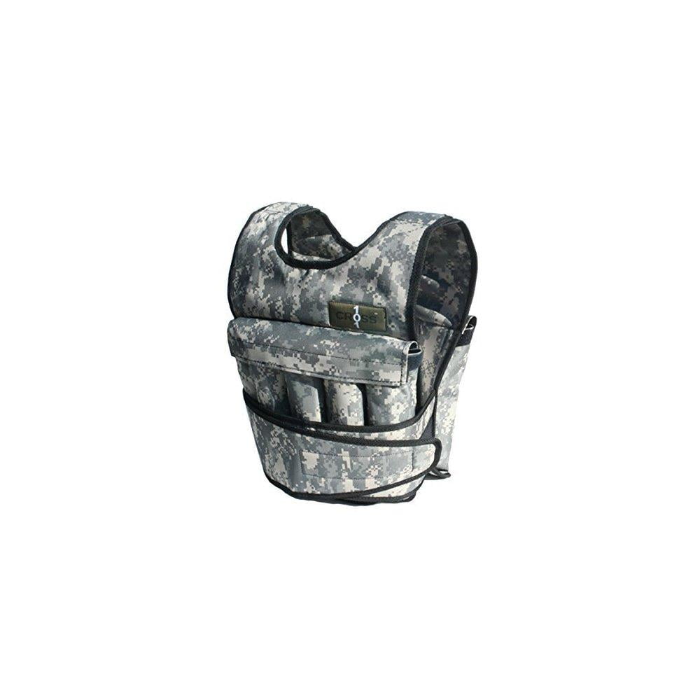 RUNmax Cross101 Adjustable Camouflage Weighted Vest with Shoulder Pads