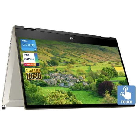 HP 2023 Newest Pavilion x360 2-in-1 Convertible Laptop, 14" FHD Touchscreen, Intel i5-1135G7 (Upto 4.2GHz), Iris Xe Graphics, 16GB RAM, 512GB SSD, Fingerprint, Long Battery Life, Win 11+MarxsolCables