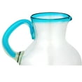 thumbnail image 4 of 10 Strawberry Street Aqua Rim Pitcher Handblown Mexican Glass, 4 of 4