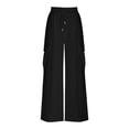 thumbnail image 5 of Qeaghou Cargo Sweatpants for Women Wide Leg High Waist Joggers Pants Drawstring Solid Colors Lounge Yoga Pants with Pockets Sweat Pants for Womens, 5 of 6