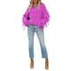 thumbnail image 4 of VISgogo Suéter de talla grande para mujer, suéter de punto con flecos de cuello redondo de manga larga de color sólido informal VISgogo moda, 4 of 7