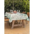 thumbnail image 3 of Outdoor Tablecloth with Umbrella Hole for Patio/Picnic/Party/Camping, Green Eucalyptus Leaves Waterproof Table Cloth Rectangle Table Cover Washable, Spring Daily Flowers Plants Beige (60"x 120"), 3 of 8