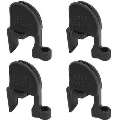 ISURE MARINE Boat Fender clamp, Pontoon Boat Rail Gear Fender Hanger/Regulator Black 4Pcs