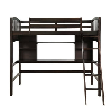 Ikea Loft Bed Combo W 2 Shlvs 3 Shlvs White Walmart Com