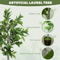 thumbnail image 4 of HOMCOM Ensemble de 2 Plantes Artificielles avec 345 Feuilles, Lauriers Réalistes, Vert, 4 of 10