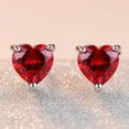 thumbnail image 4 of Jiaroswwei Women's Fashion Love Heart Pendant Zirconia Inlaid Ear Stud Earrings Wedding Gift, 4 of 7