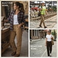 thumbnail image 3 of Dickies Womens Work Pants - Twill Cotton Slim Fit Roll Hem Carpenter Pants for Women with Pockets, 3 of 7