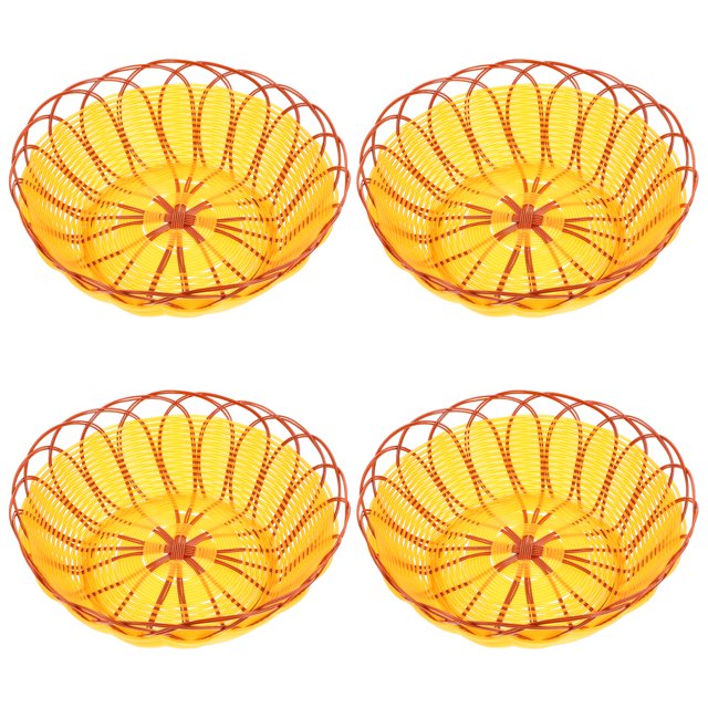 4 cestas de plástico para pan, patatas fritas, frutas, ratán sintético.