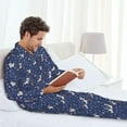 thumbnail image 6 of Lsque Squirrel Flower Pattern Long Sleeve Pajama Set for Men - Soft 2-Piece Sleepwear and Loungewear Set with Pockets, Comfy Nightwear-XX-Large, 6 of 7