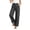 Black, variant on Women's Elastic-Waist Cargo Jogger Pants, Retro Drawstring, Striped Print and Soft Texture for Nostalgic Retro Casual Days Blue S