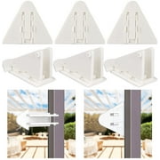 6 Pcs White Sliding Door Lock, Viaky Child Safety Lock for Slide Glass Door Patio Door Window Security Bar, Keyless Jammer Stopper Baby Proofing Child Proof Kids Safety Home Security Device No Drill