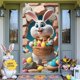 thumbnail image 5 of Decoraciones de Pascua, adornos de Pascua, regalos de Pascua, cubierta de puerta de Pascua, festival, fiesta, cortinas de puerta para interior y exterior, banderas de tela colgantes, cubierta de puert, 5 of 6