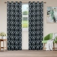 thumbnail image 1 of Bohemian Trellis Blackout 2 Panel curtains 52X108-Navy Blue, 1 of 4