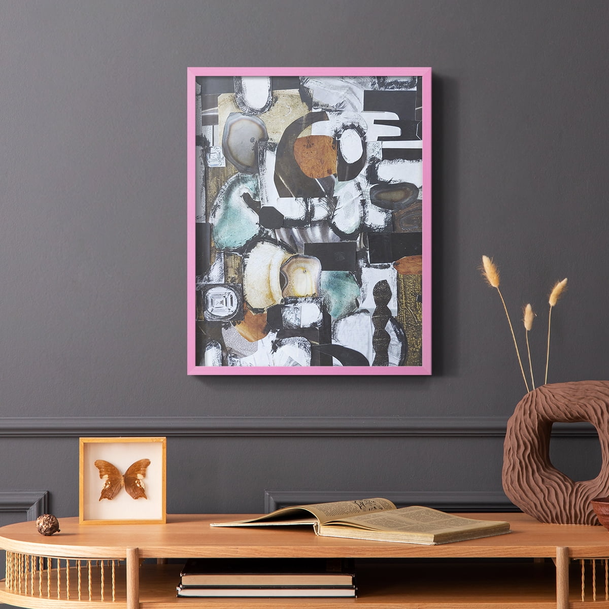Day At the Spa Framed Print in Pink Solid Wood Framed Print No Nail Hanging