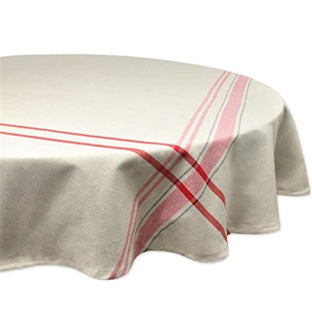 

French Stripe Red Tablecloth 70 inch Round Seats 4-6